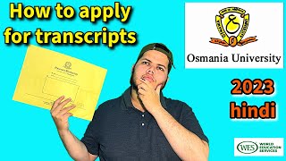 How to apply transcripts Osmania university 2024 in hindi [upl. by Tamarah218]