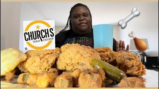 Churches chicken mukbang 🍗  story time [upl. by Rube67]