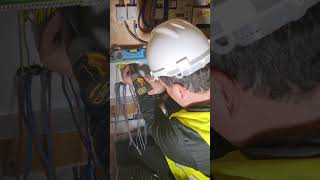 Consumer unit fusebox upgrade cable preparation Domestic elecrical electrician [upl. by Lorant]