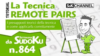 TUTORIAL – Tecnica REMOTE PAIRS Sudoku n20 di Settimana Sudoku 864 [upl. by Moise882]