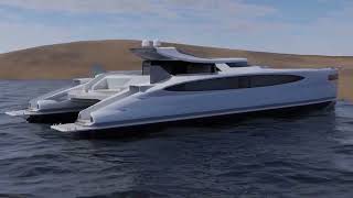 Pagurus Solar Hybrid Amphibious Catamaran Yacht can Crawl on Land [upl. by Robillard147]