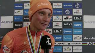 Mathieu van der Poel  Interview at the finish  World Championships Road Race Zürich 2024 [upl. by Eulalee]