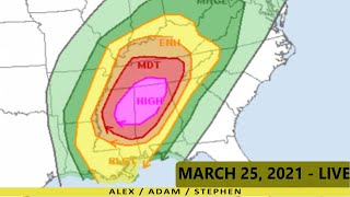 March 25 2021 • LIVE Chase and Coverage  Alabama Tornadoes JSA [upl. by Azmuh]