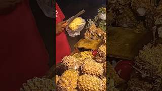 Hardworking Selling Ananas 🍍 Ananas cutting hardworking pineappleroad minivlog travel food [upl. by Gerius]