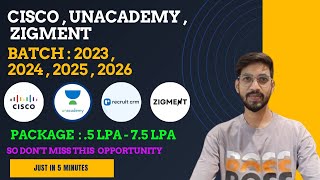 Unacademy Cisco Biggest Hiring  OFF Campus Drive For 2026 2025 2024 Batch  Fresher Jobs [upl. by Breskin45]