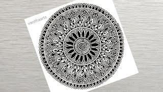 How to draw Mandala for Beginners  Easy mandala drawing  stepbystep  doodle art  mandala [upl. by Ahsekat]