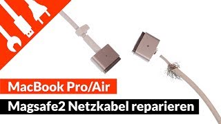 MacBook Pro  Air Magsafe2 Netzteil Kabel reparieren  kaputtde [upl. by Nirhtak]