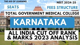 Govt Medical College in KarnatakaSeatsFeesAlQ Cutoff Rankamp Marks2023The Aid of Learning [upl. by Ahcsas476]