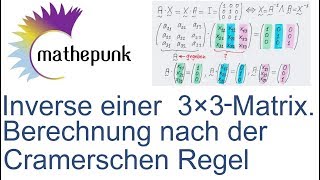 Inverse einer 3×3Matrix Berechnung nach der Cramerschen Regel [upl. by Sandon504]