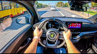 NEW Abarth 500e 155 hp 0100 POV Test Drive 2173 Joe Black [upl. by Nagem171]