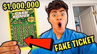 Fake Winning Lottery Ticket Prank 1000000 [upl. by Yensehc]