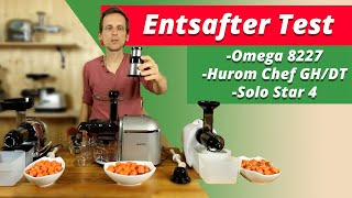 Test horizontale Slow Juicer Omega 8227  Hurom Chef GHDT  Solo Star 4  Karottensaft [upl. by Jolene]