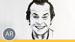 Gesichter malen Porträt von Jack Nicholson zeichnen Mappenkurs Kunst [upl. by Casilda]