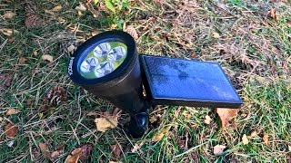 2in1 Solar Powered LED Outdoor Landscape Spotlight Review [upl. by Summers375]