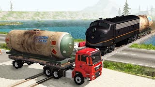 Railway Сrossing Train Сrashes 2 Beamng drive [upl. by Mungovan]