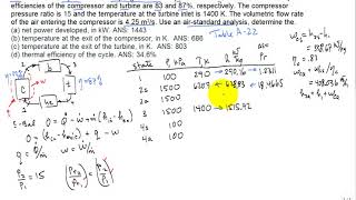 me4293 gas turbine with compressor and turbine isentropic efficiencies [upl. by Combs]