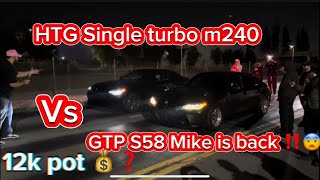 12k 💰GTP S58 Single Turbo Vs HTG Single Turbo M240 racing mexico bmw s58 m3 m240 turbo [upl. by Sherline875]