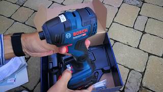 Unpacking  unboxing cordless impact driver Bosch GDR 18V200 C 06019G4104 [upl. by Humphrey500]