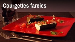 Recette de courgettes farcies à la mozzarella [upl. by Ycaj]