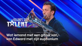 Edward weet de jury net niet OMVER te BLAZEN met zijn euphonium  Hollands Got Talent [upl. by Nazario752]