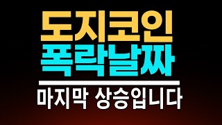 도지코인의 폭락은 이날짜에 나옵니다 미리 대비하세요 [upl. by Emerald678]