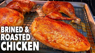 Brined And Roasted Chicken  A Tender And Juicy Bird Cooked In The Oven [upl. by Ardle]