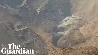 Moment coal mine collapses in Chinas Inner Mongolia region [upl. by Ambros]