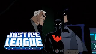 Batman meets Batman Beyond and old Bruce Wayne  Justice League Unlimited [upl. by Aikrehs]