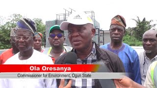 Ogun Commissioner for Environment inspects Sewage Treatment Plant project dredging sites… [upl. by Eulalee]