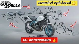 Royal Enfield Guerrilla 450 Accessories  Price list 2024  On Road Price  Guerilla 450 [upl. by Helli]