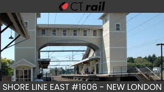 CT Rail Shore Line East Train 1601 to New London Announcements [upl. by Bluefield]