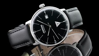 Junkers 60502 Bauhaus 40mm Automatic Leather Strap Watch with Swiss SW200 Movement [upl. by Edualcnaej]