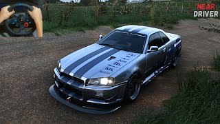 Skyline GTR R34 2002  Forza Horizon 5  Steering Wheel Gameplay [upl. by Alaric64]