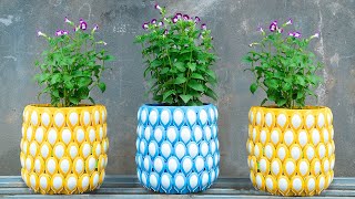 How To Make a Special Flower Pots To Decorate The Desk  Ideas to recycle plastic bottles [upl. by Ancier]