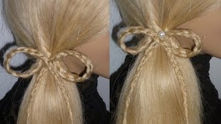 Schleifen Frisur aus Zöpfen einfach selber machenSchuleAlltagHair Bow HairstylePeinados hermosos [upl. by Denby105]