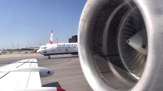 Full Engine View Startup Takeoff and Landing Fokker 70 Wien to Minsk Flight OS687 [upl. by Ayotas184]