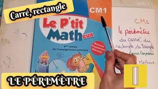 Le PÉRIMÈTRE du carré du rectangle et des figures composées CM1Le Ptit matheux [upl. by Lenka]