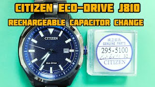 how to replace Rechargeable Battery Citizen EcoDrive watch Caliber J810 watchservicebd [upl. by Yedrahs741]