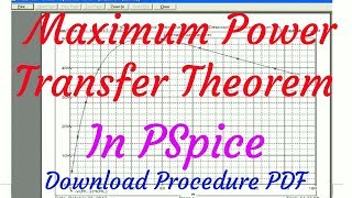 Maximum Power Transfer Theorem in PSpice with full Procedure  Maximum Power Transfer Practical [upl. by Auqenahs54]