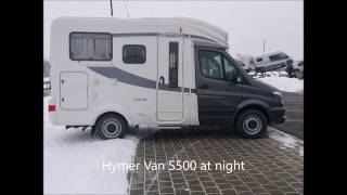 Hymer S500 motorhome at night in the winter [upl. by Eustasius631]