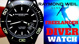 4K RAYMOND WEIL FREELANCER DIVER MENS WATCH REVIEW [upl. by Felicia605]