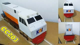 MEMBUAT KERETA API CC 203 DARI KARDUS [upl. by Baily]