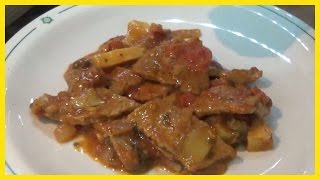 Carne alla pizzaiola con olive capperi carciofini e prezzemolo  Le Ricette di zio Roberto [upl. by Esra310]