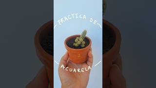 Pintando con acuarelas edición mi cactus 🌵 dibujo [upl. by Anneh]