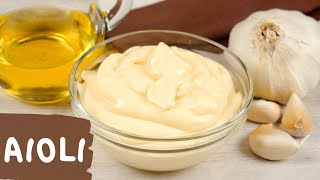 Aioli  Spanische Knoblauch Mayonnaise selber machen ohne Ei  Rezept auch vegan möglich [upl. by Niawd]