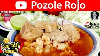 POZOLE ROJO  VickyRecetaFacil [upl. by Herald318]