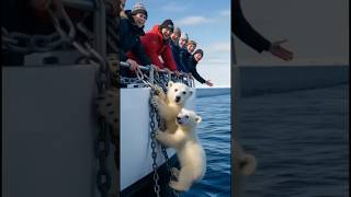 Polar Bear Rescue At Atlantic Sea Baby Twins giant [upl. by Annil258]