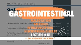 Malrotation Volvulus Intussusception Hischsprung disease  Gastrointestinal 51  First Aid USMLE [upl. by Waldon]