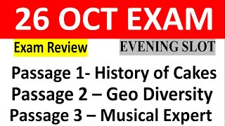 26 October Ielts exam evening slot answers and review26 October exam listening amp reading answer [upl. by Dorree]