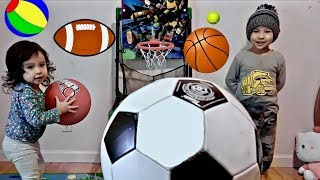 Learn Different Sport Ball Names for Children  Toddlers Learning and Playing with Sports Toys [upl. by Cesya]